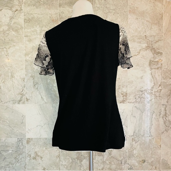 WHBM Snake Print Flutter Sleeve Top - Picture 6 of 8